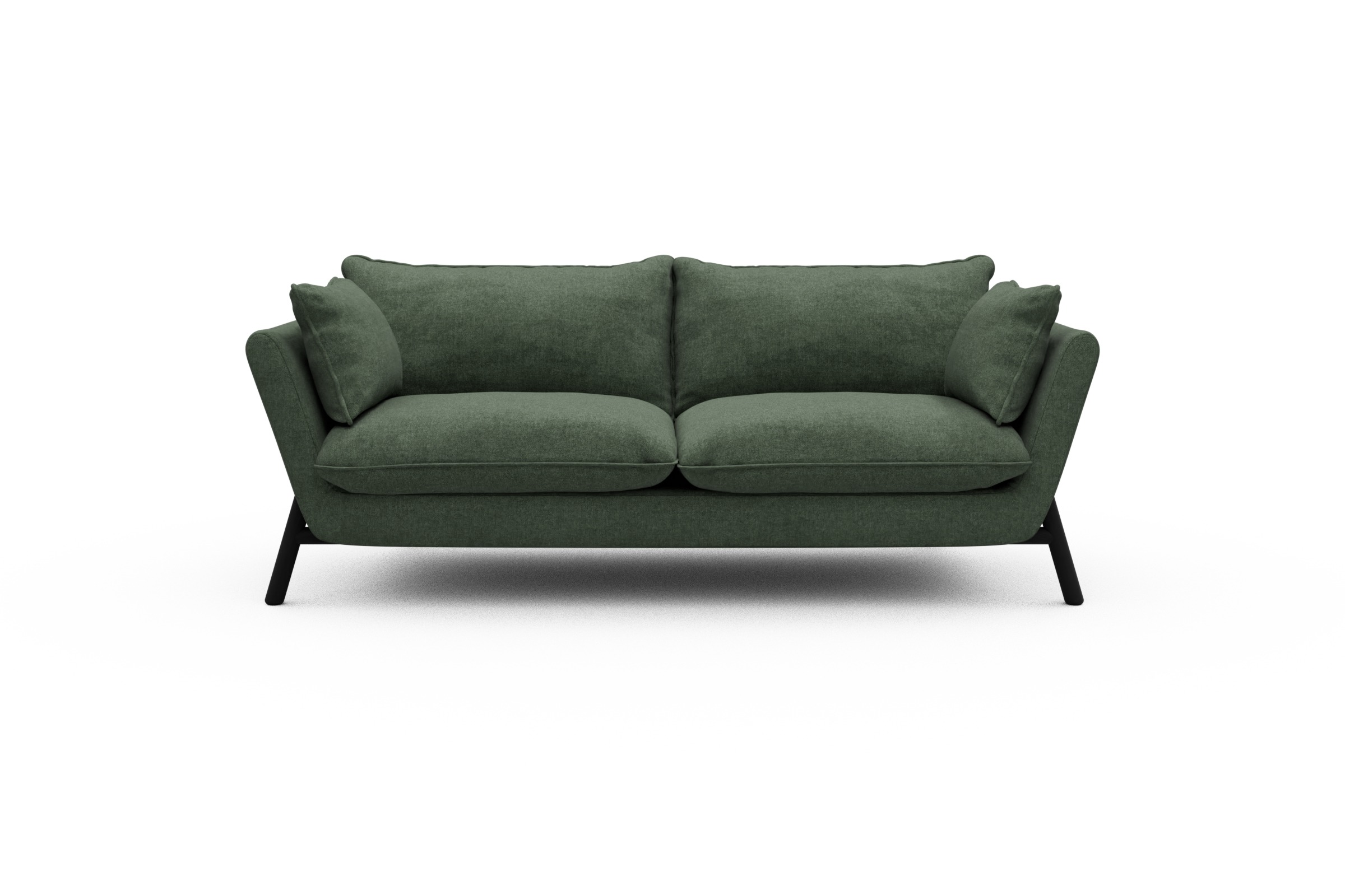 Skandi Home Sofa Emil PREMIUM 2-Sitzer Beinfarbe Eiche Schwarz Casone-Forest-Green moebelfaktor