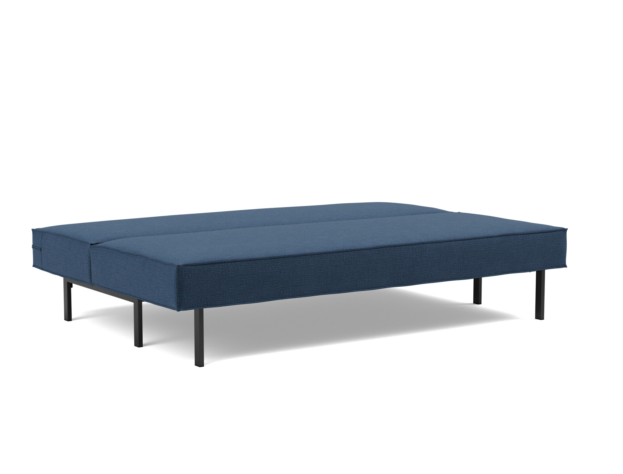 Schlafsofa Sly Chenille Esina 414-Indigo-Blue Beine Schwarzes Metall