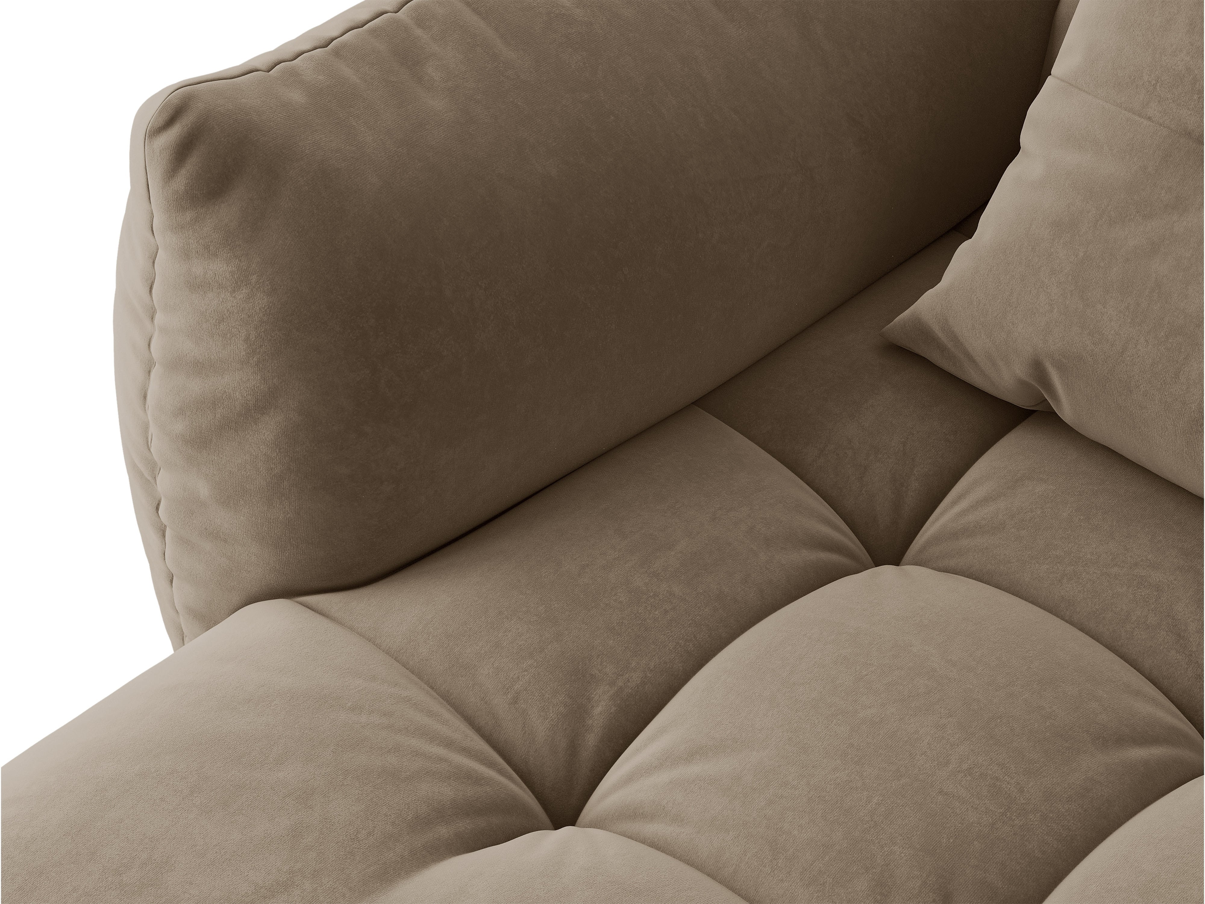 Micadoni Bloom Ecksofa 6-Sitzer Links Samt Casino Hellbraun