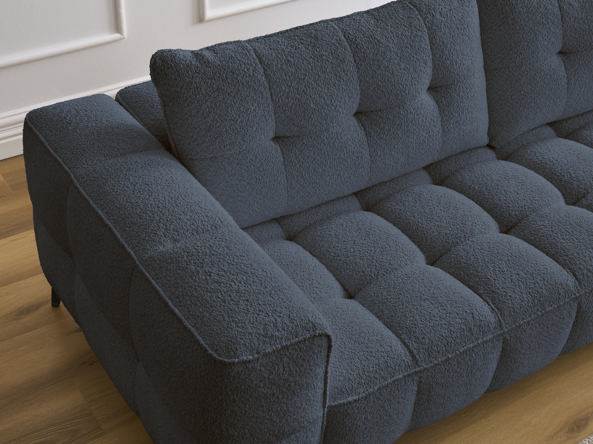 Bobochic Anis Sofa 3-Sitzer Bouclé-Stoff Dunkelblau