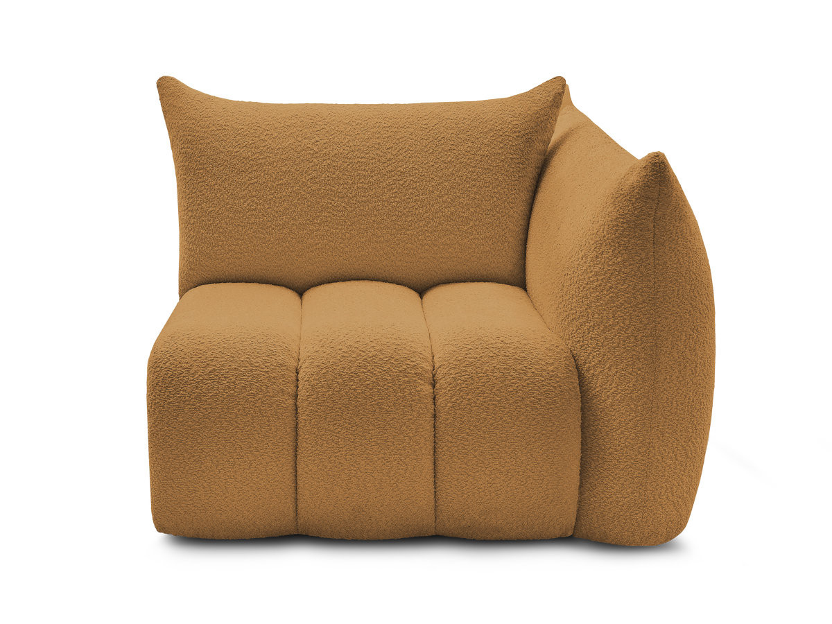 Bobochic Azra Sofamodul 1-Sitzer 117 × 112 cm Bouclé-Stoff Gelb Ecke rechts
