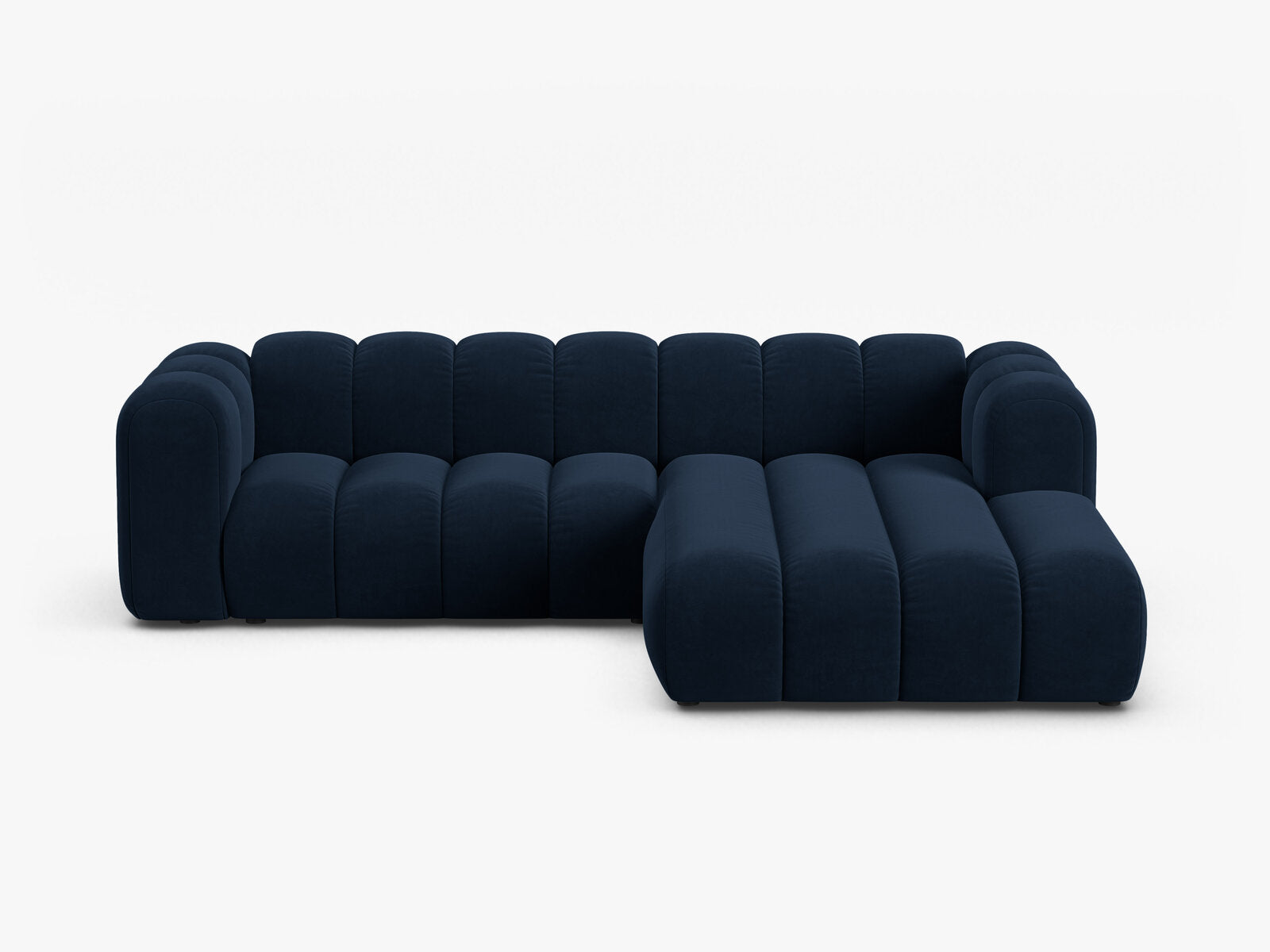 Micadoni Modulares Ecksofa Lupine 4-Sitzer mittelgroß Rechts Samt Salvador Königsblau