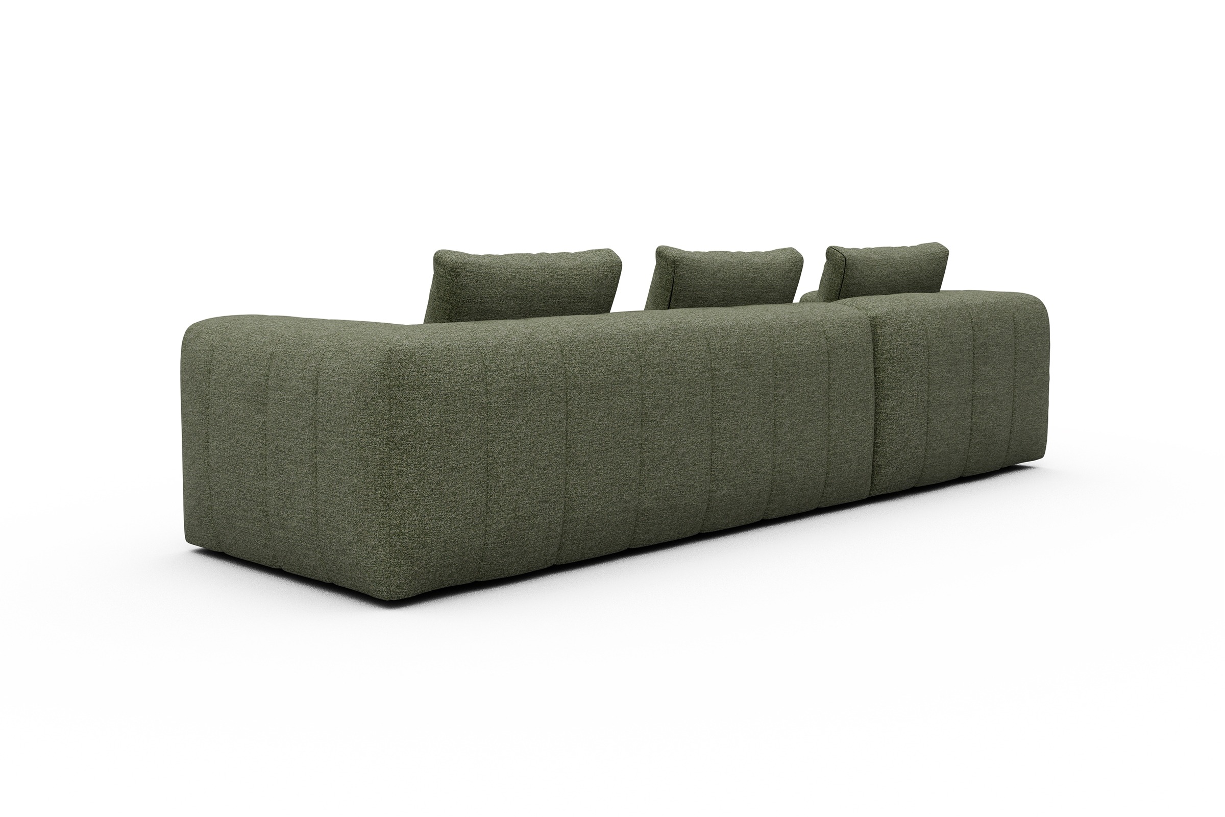 Ecksofa Hugo 2,5-Sitzer Armlehne rechts mit Chaiselongue Carreno-Vivid-Green