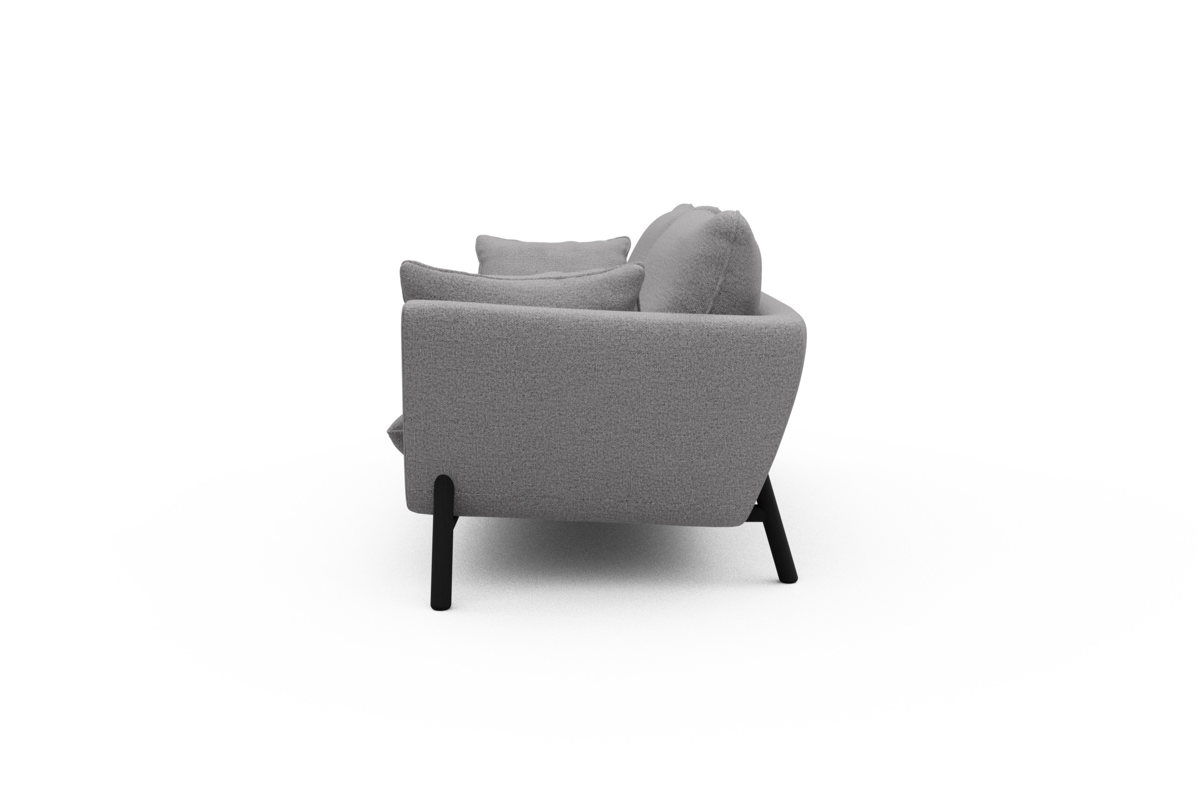 Sofa Emil 3-Sitzer Beinfarbe Eiche Schwarz Sama-Grey