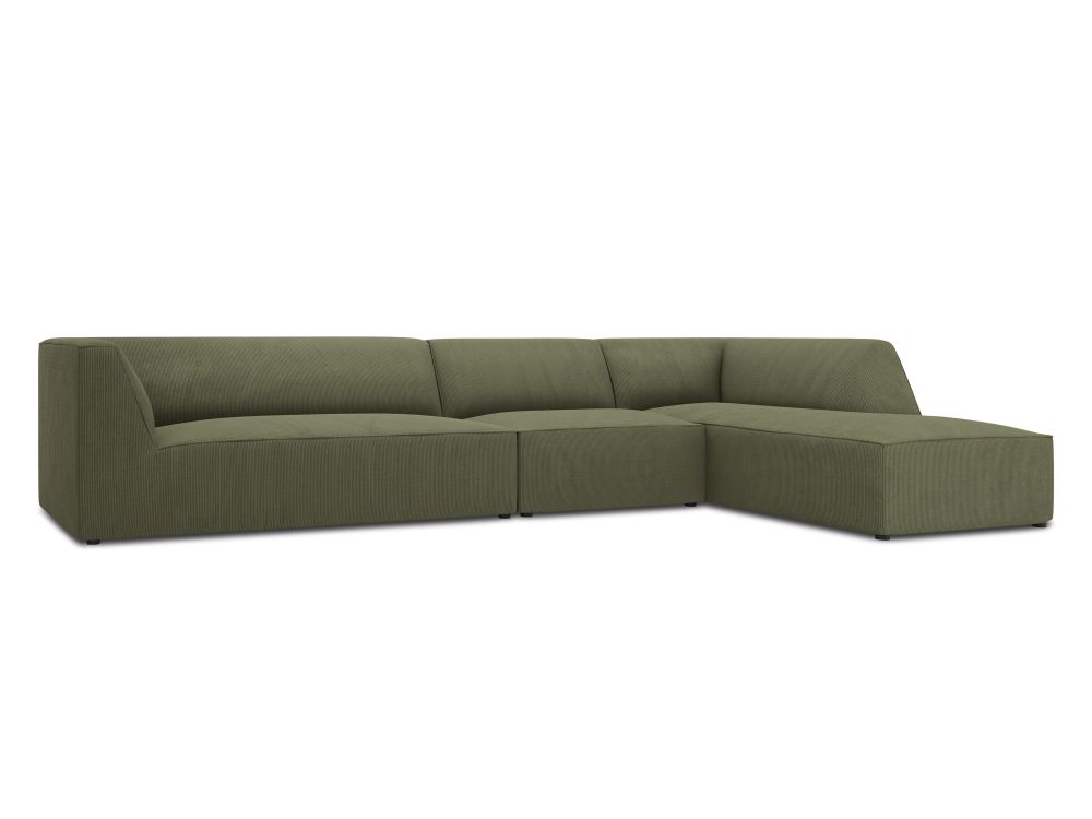 Cosmopolitan Design Ecksofa Siena 5-Sitzer Kord Scala Grün Rechts