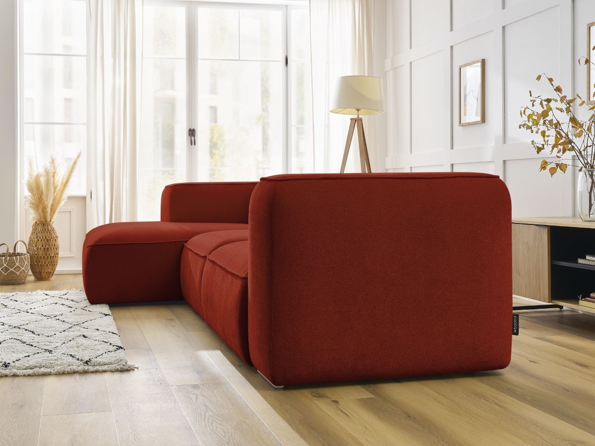 Bobochic Zephyr Ecksofa 349 × 165 cm Strukturstoff Orange Ecke links