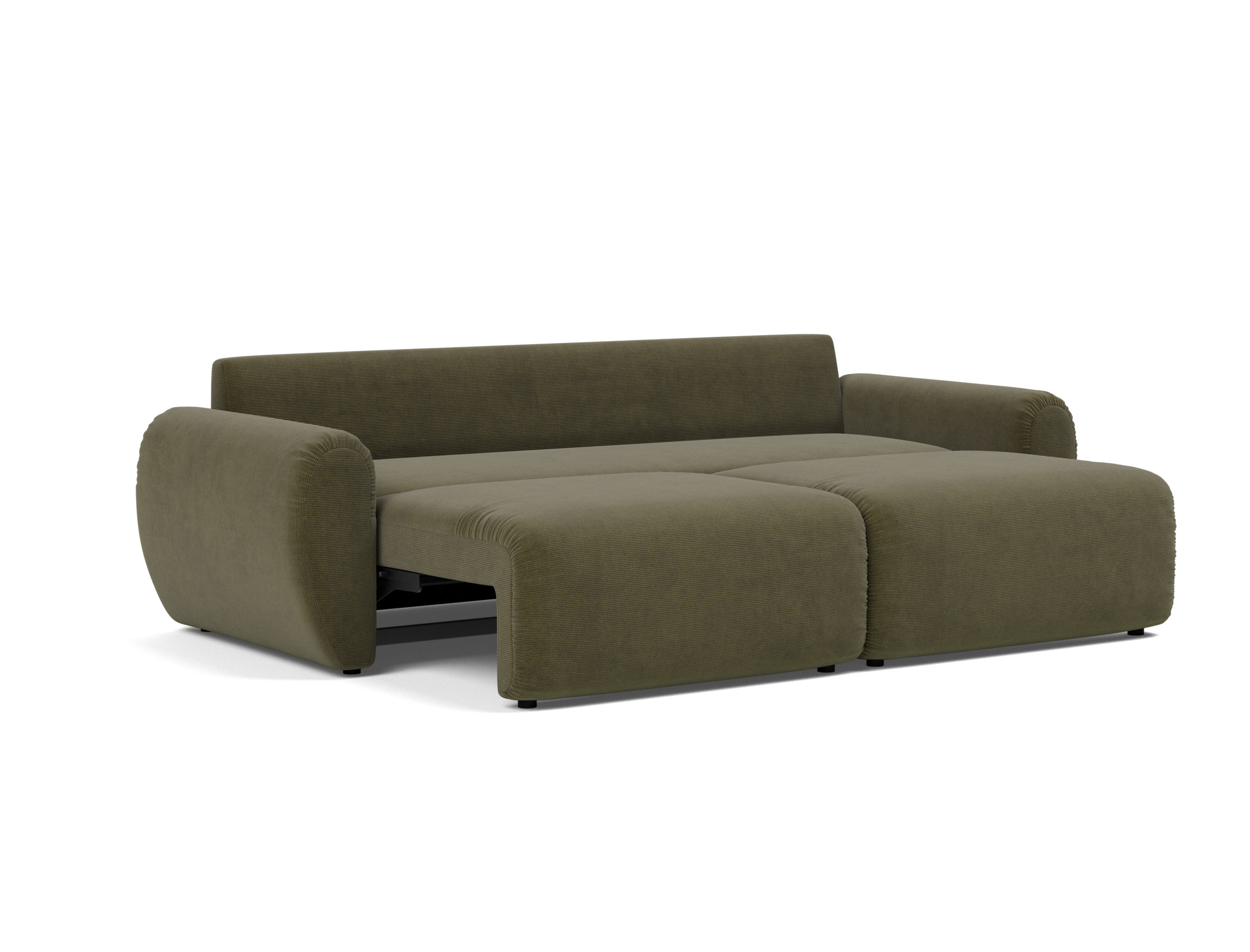 Schlafsofa Norum mit Curve-Armlehnen Kord Cordufine 316-Pine-Green