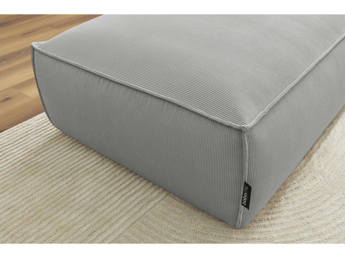 Bobochic Boheme Pouf Cordsamt Hellgrau