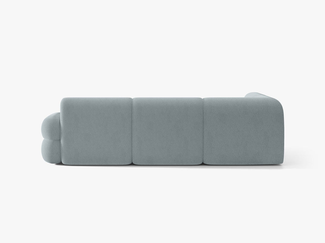 Micadoni Neo Ecksofa 5-Sitzer Rechts Boucle Baloo Hellblau