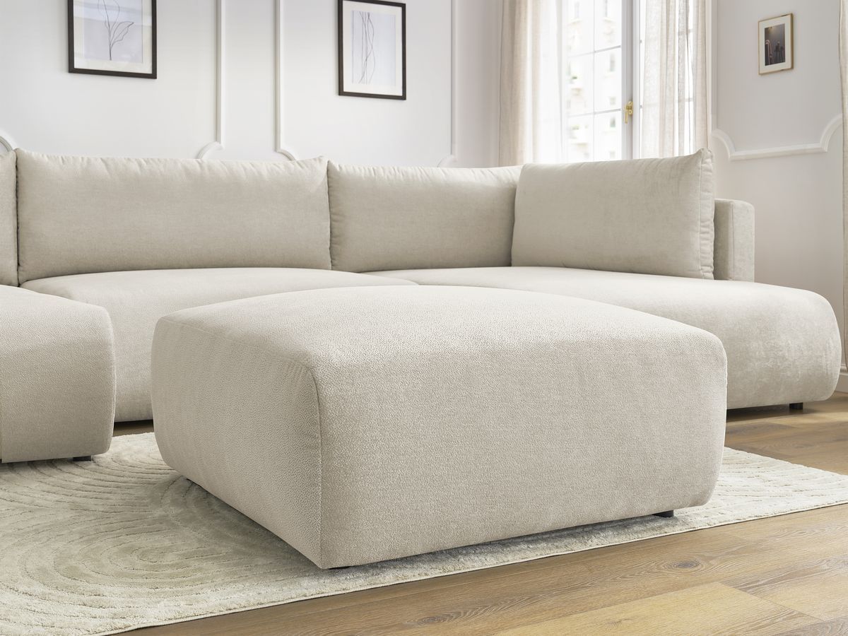 Bobochic Lucien Wohnlandschaft mit Pouf Stoff Beige Ecke links