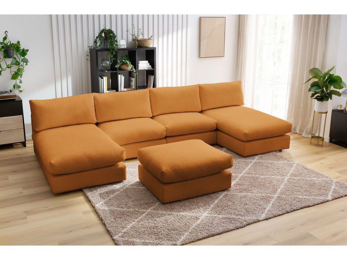 Bobochic Paris Wohnlandschaft Bouclé-Stoff Gelb