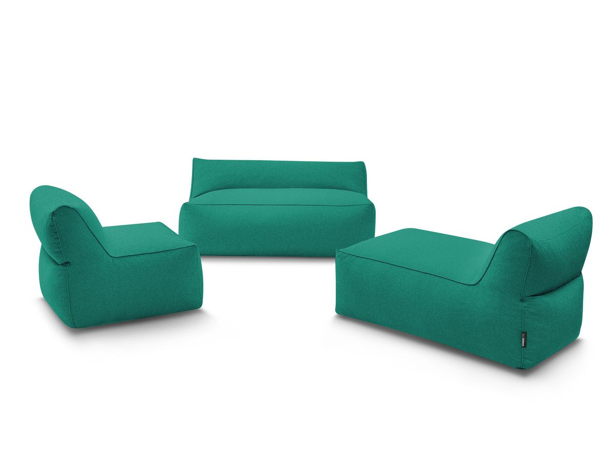 Bobochic Riviera Pouf 320 × 135 cm Stoff Hellblau
