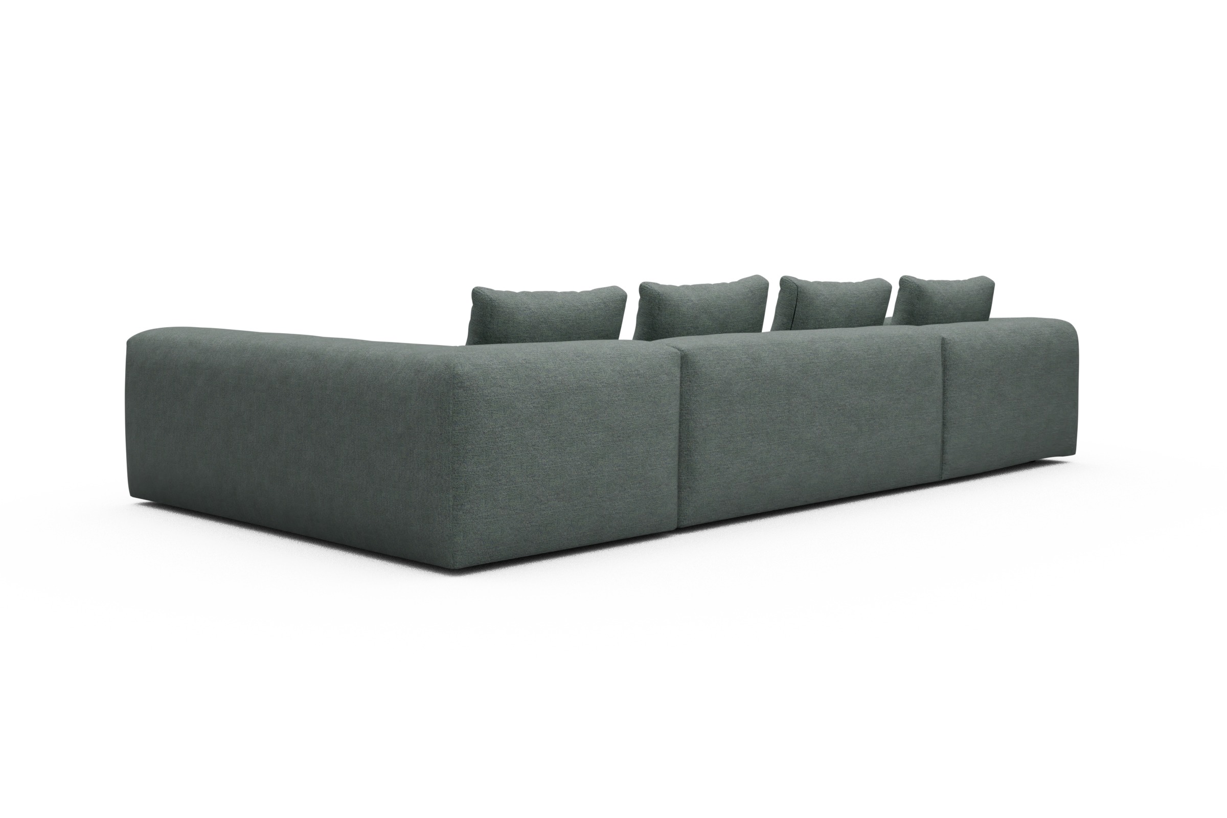 Wohnlandschaft Fred Chaiselongue links mit 2-Sitzer und lange Armlehne rechts Carreno-Ice-Blue
