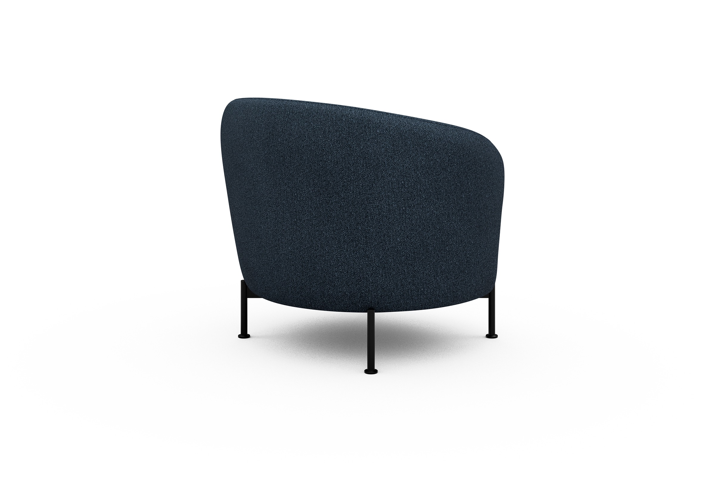 Sessel Ronda X-Metallgestell Schwarz Boucle-Blue