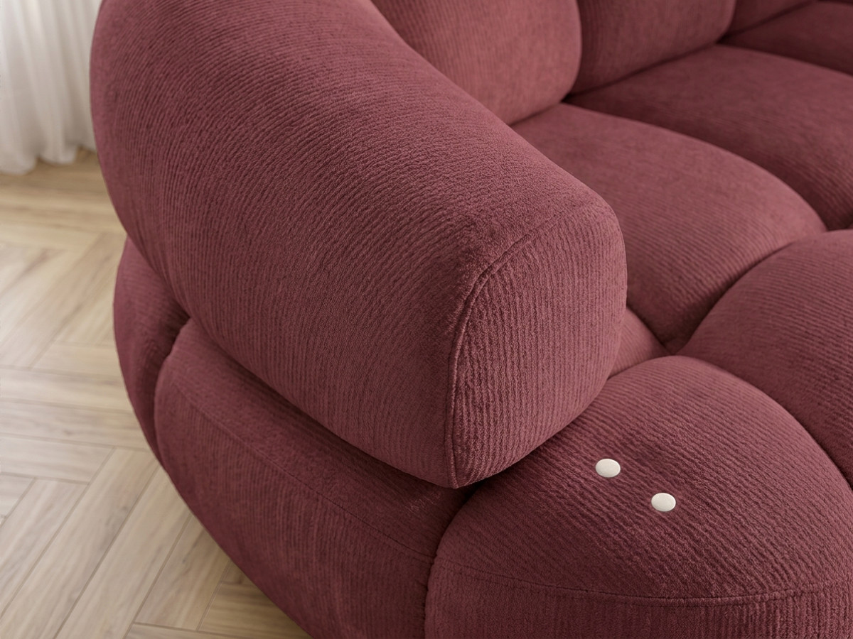Bobochic Lovely Ecksofa mit Schlaffunktion Stoff Rot Ecke rechts