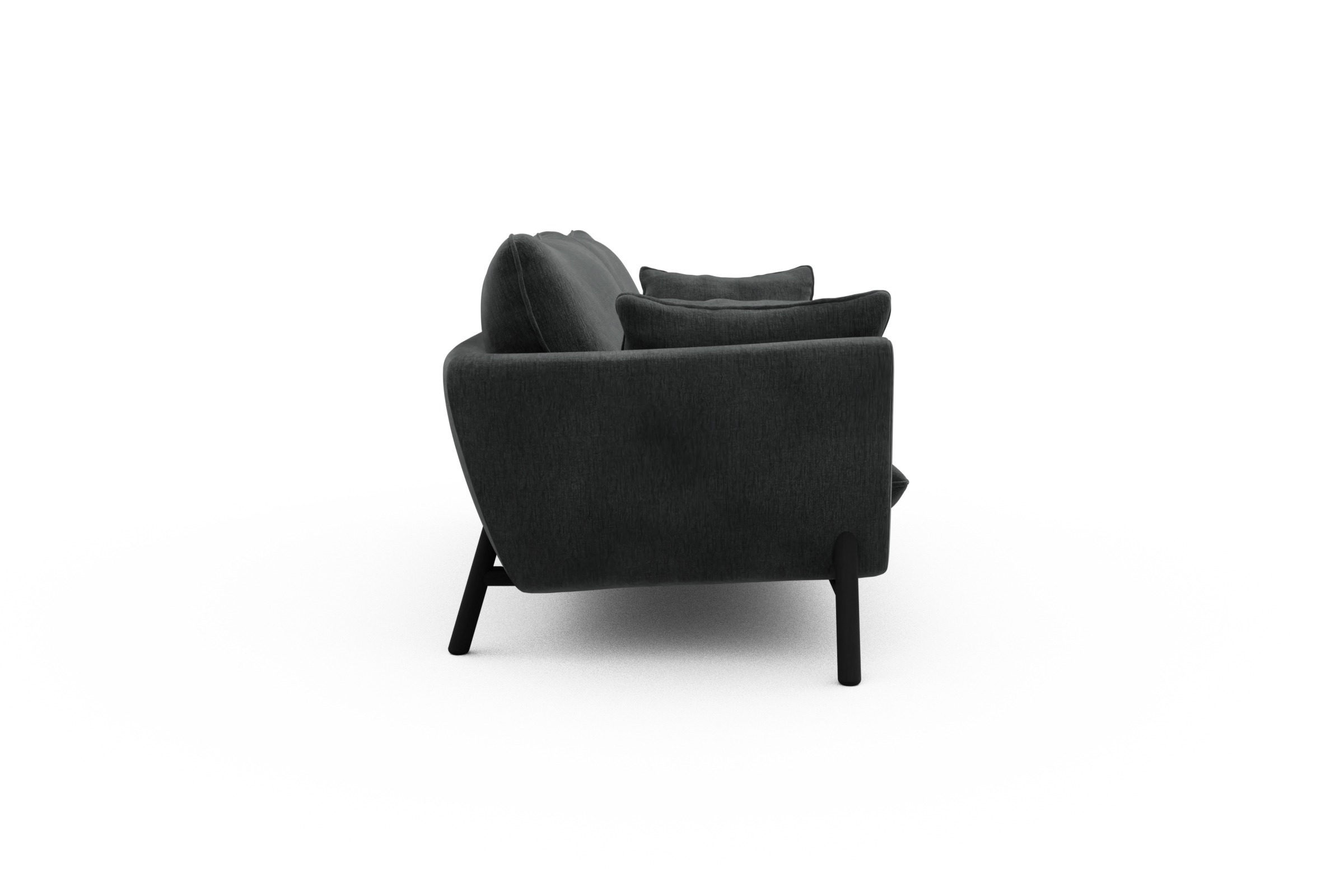 Sofa Emil 3-Sitzer Beinfarbe Eiche Schwarz Smooth-Deep-Warm-Grey