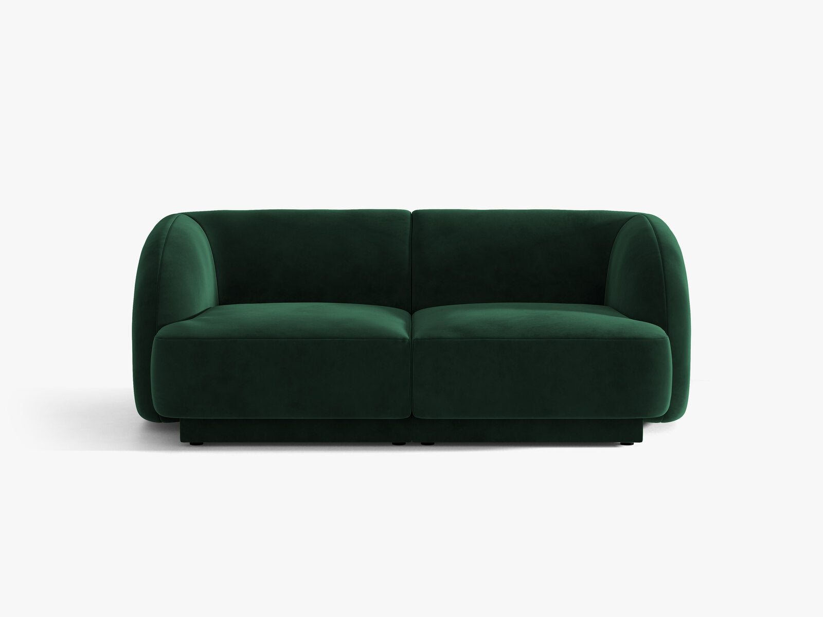 Micadoni Sofa Miley 2-Sitzer Samt Bluvel Flaschengrün