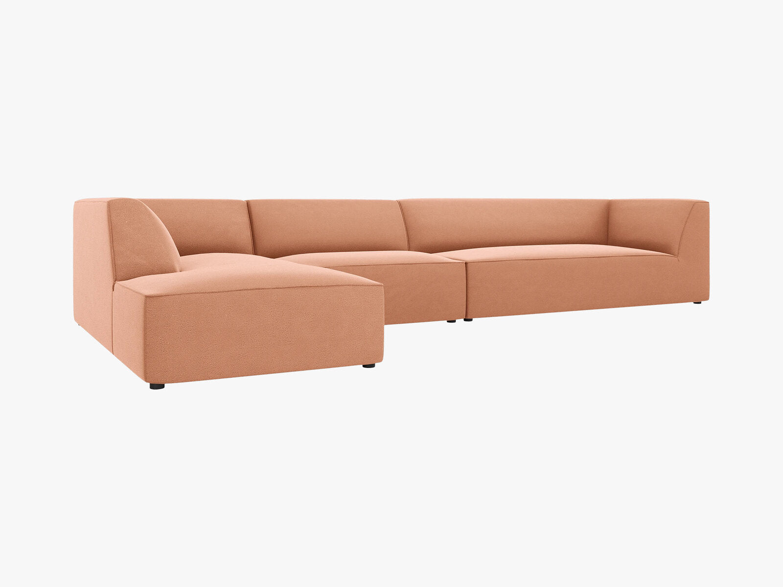 Micadoni Ecksofa Ruby 5-Sitzer Links Samt Salvador Rosa