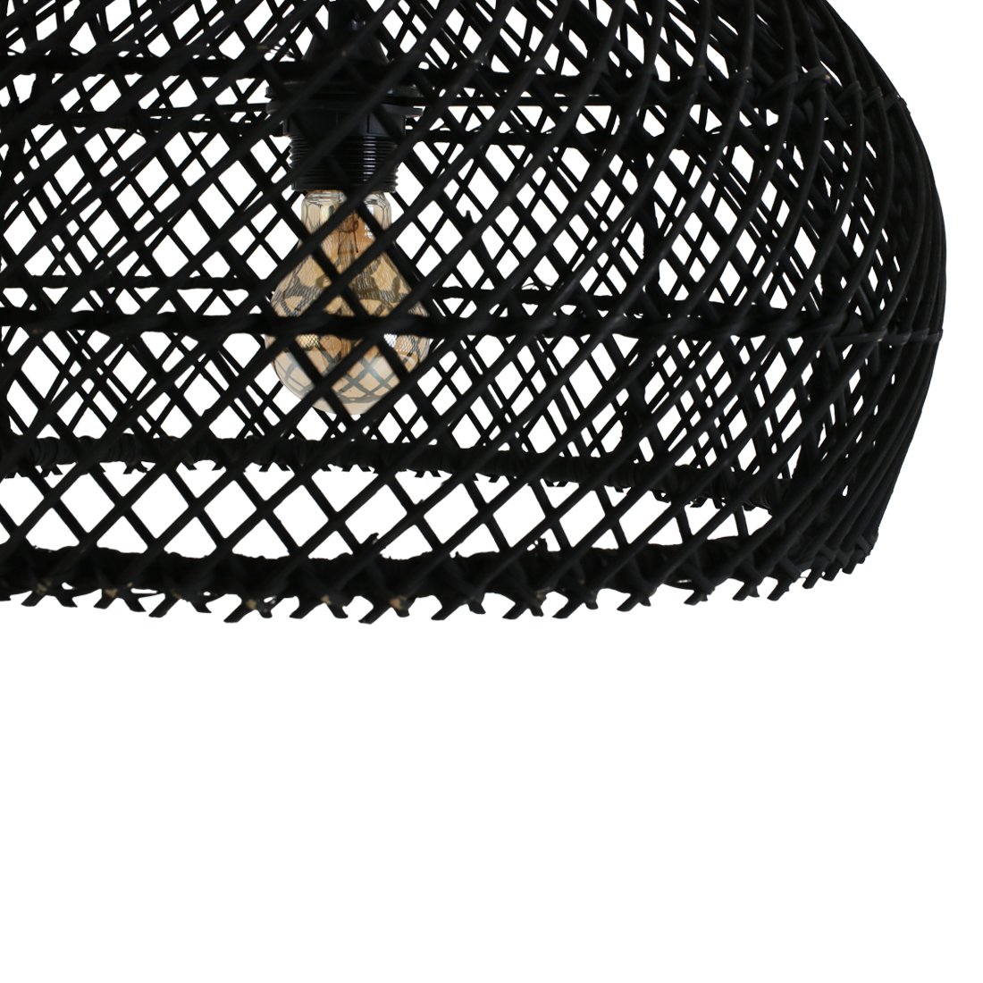Raw Materials Maze Rattan-Hängelampe schwarz Ø 42x36cm