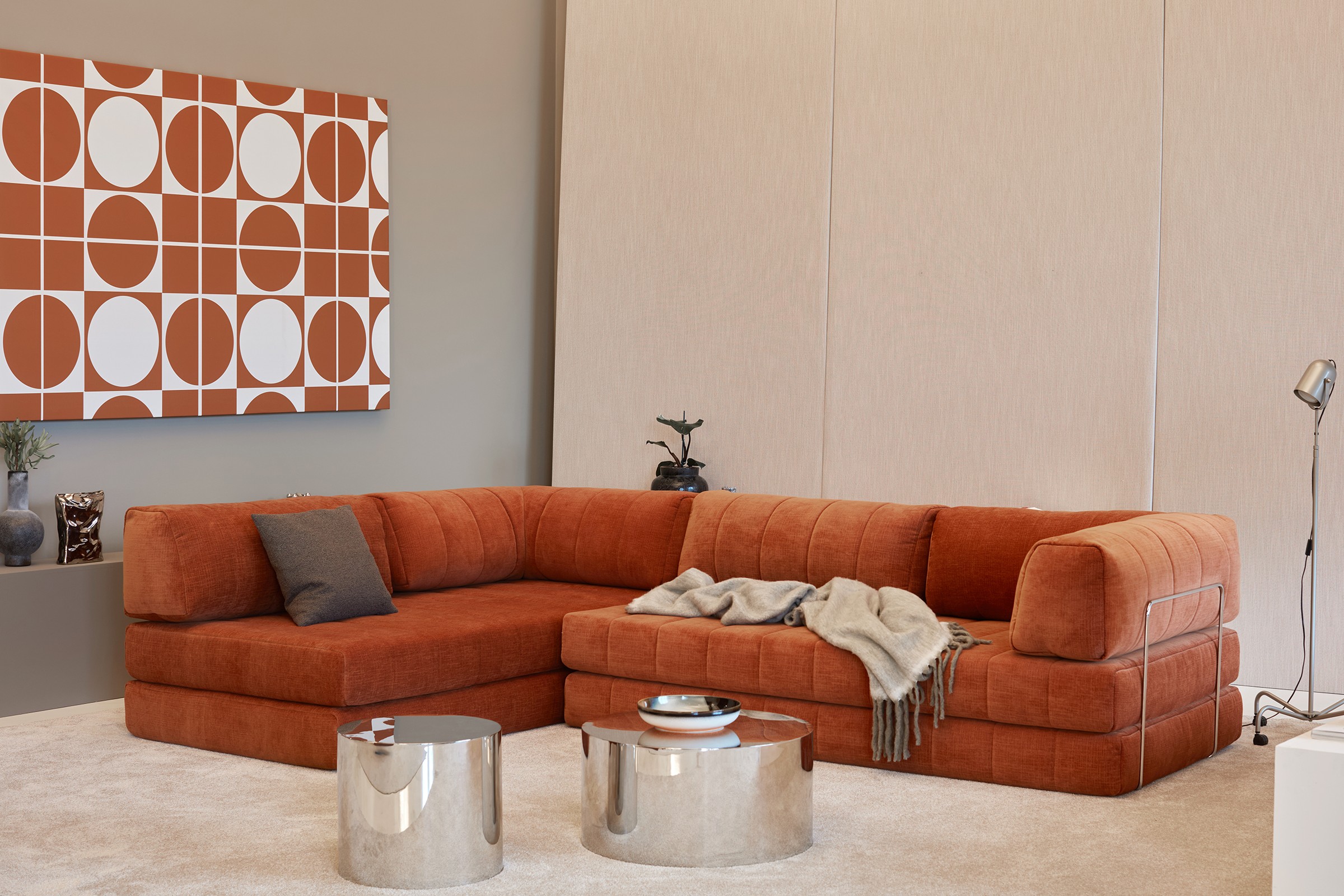 Eck-Schlafsofa CozyPad L-Form mit Armlehne