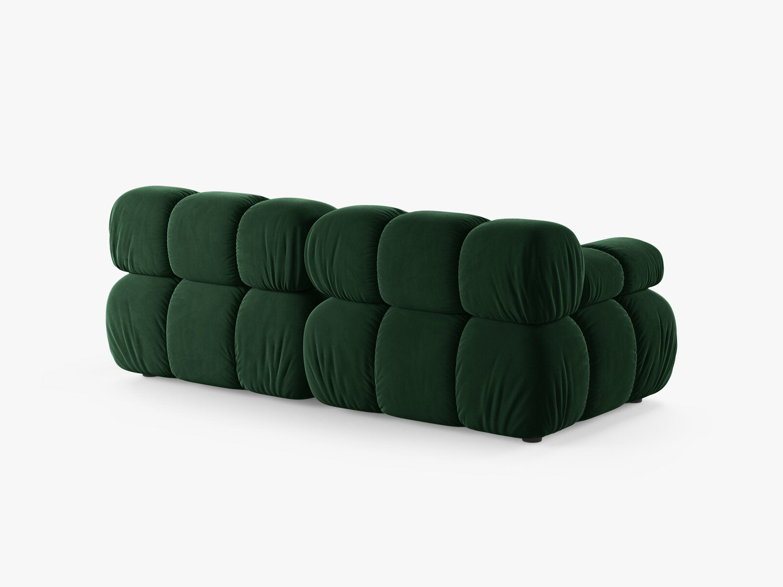 Micadoni Modulares Sofa Bellis 2-Sitzer Samt Bluvel Flaschengrün