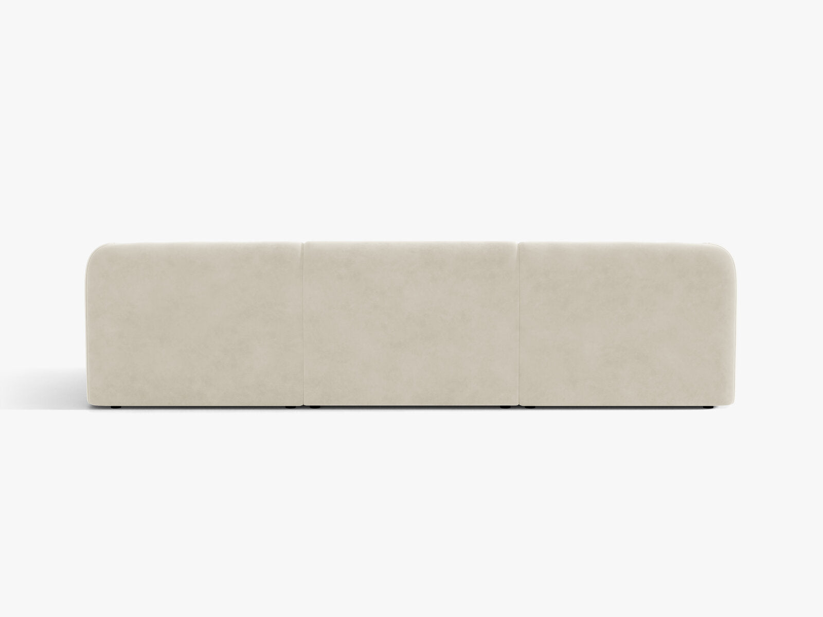 Micadoni Sofa Miley 3-Sitzer Samt Bluvel Helles Beige