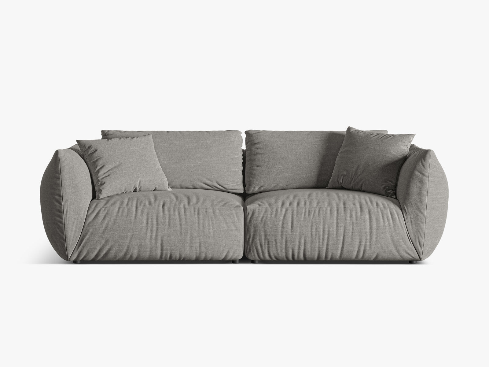 Micadoni Sofa Chris 4-Sitzer Strukturierter Stoff Warmes Grau