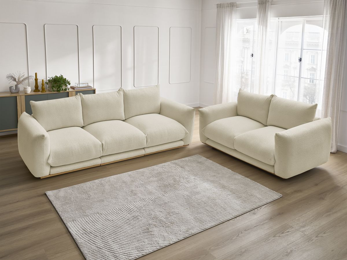 Bobochic Ernest Sofa 5-Sitzer Bouclé-Stoff Beige