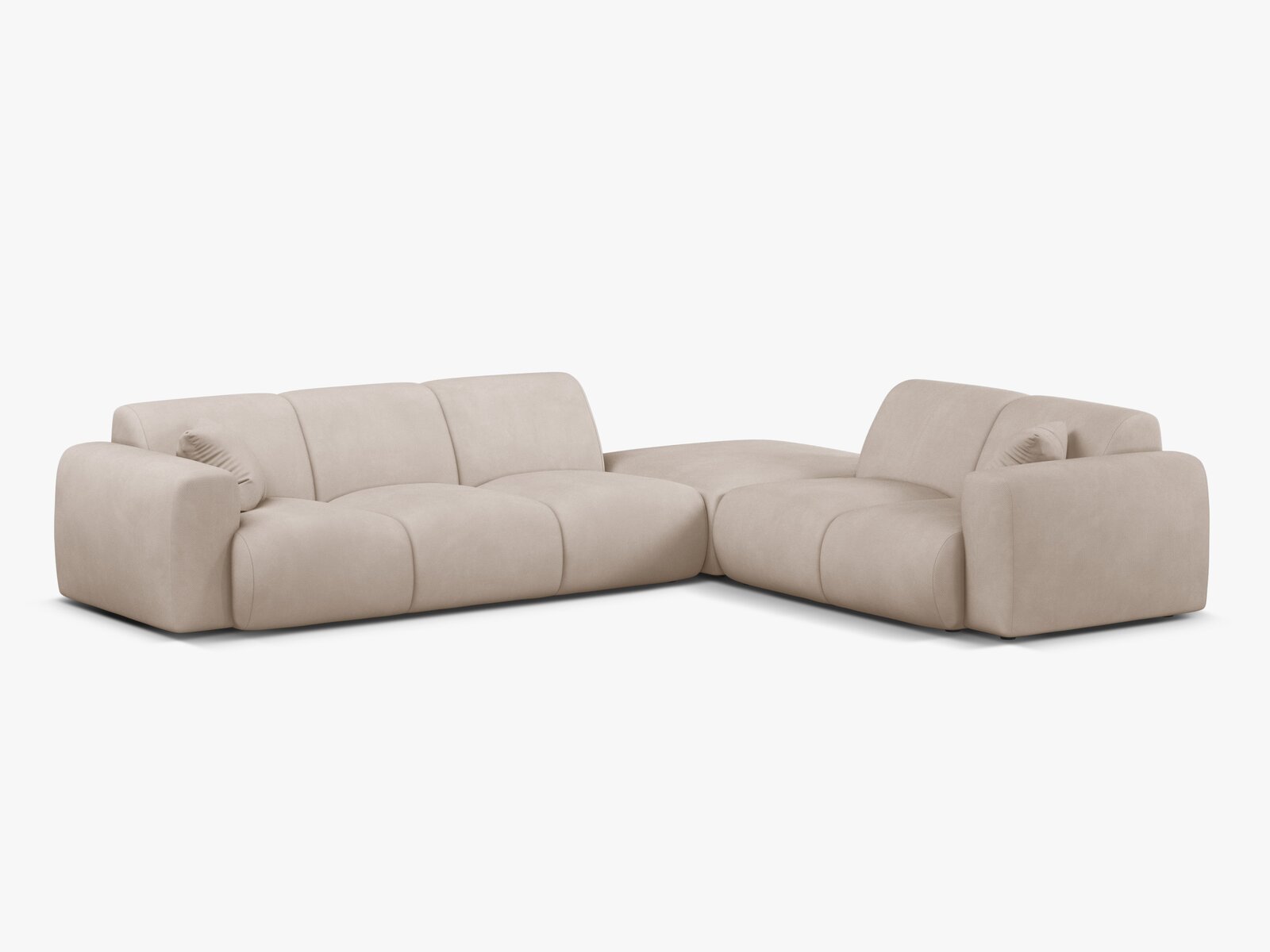 Micadoni Ecksofa Molino 6-Sitzer Rechts Strukturierter Stoff Rebel Beige