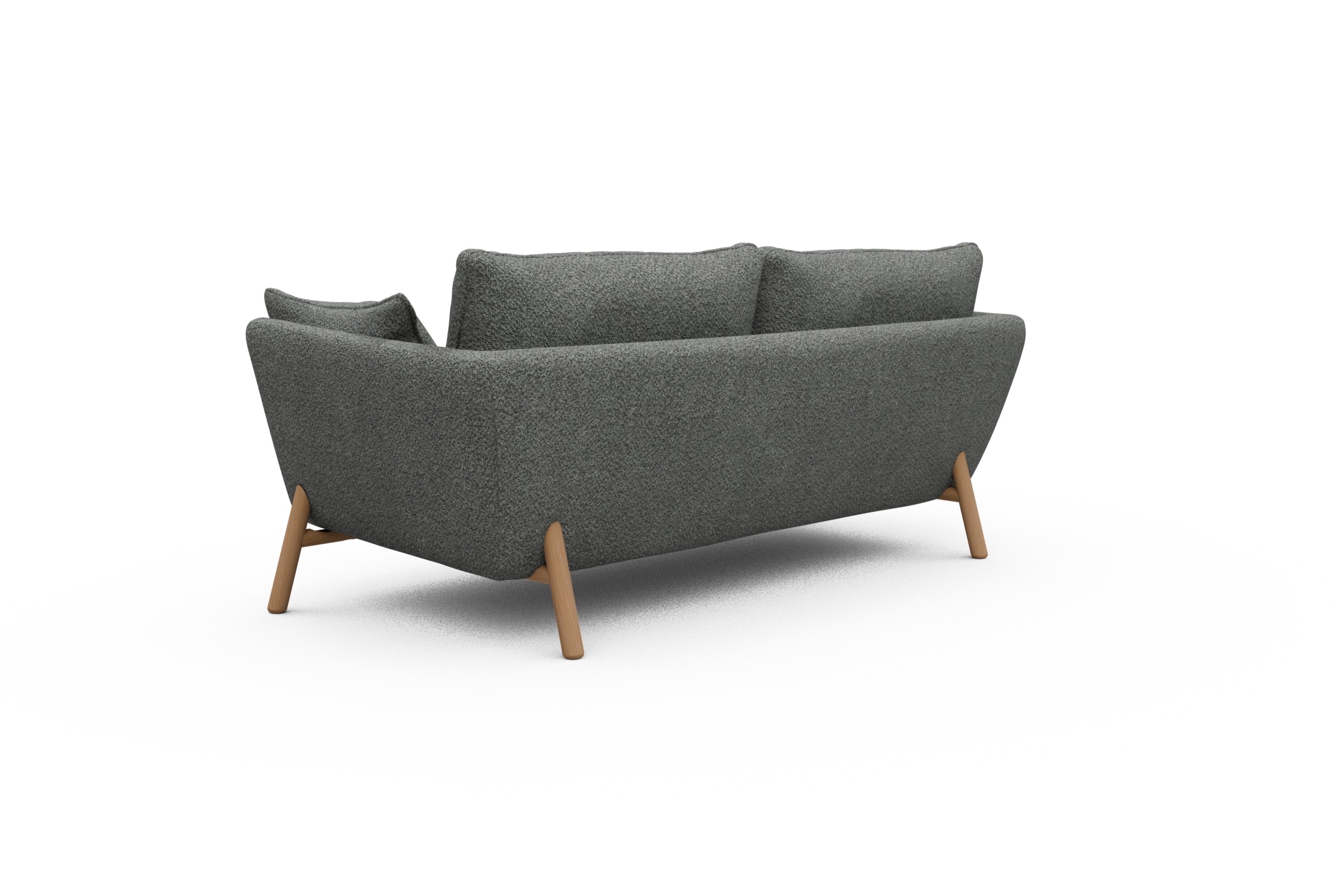 Sofa Emil 2-Sitzer Beinfarbe Eiche Natur Vanora-Warm-Grey