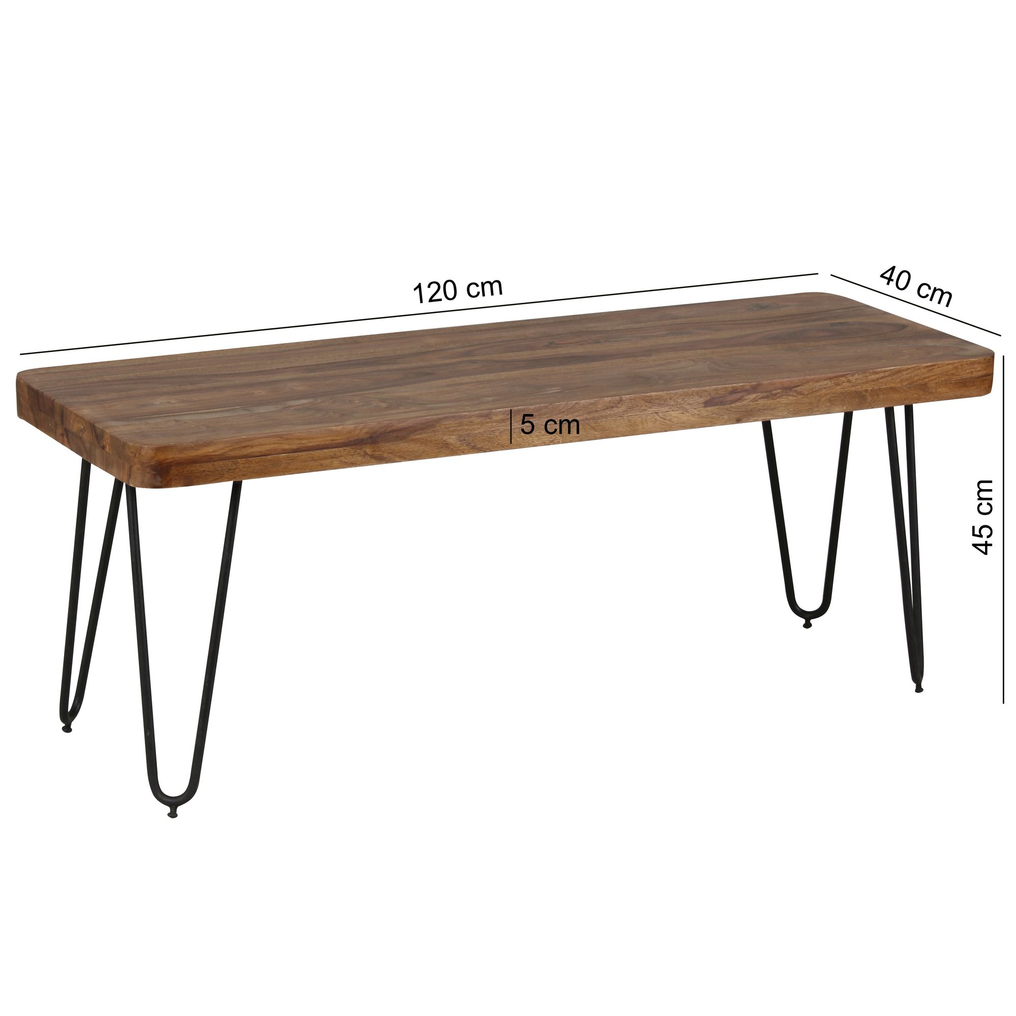 Sitzbank Agdenes Massivholz Dunkelbraun 120 cm