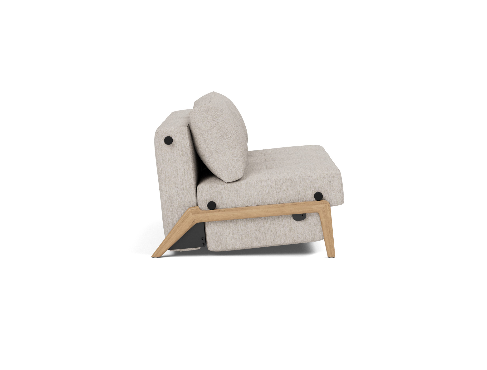 Schlafsofa Cubed 140 Chenille Yuveno 471-Sand Beine Eiche