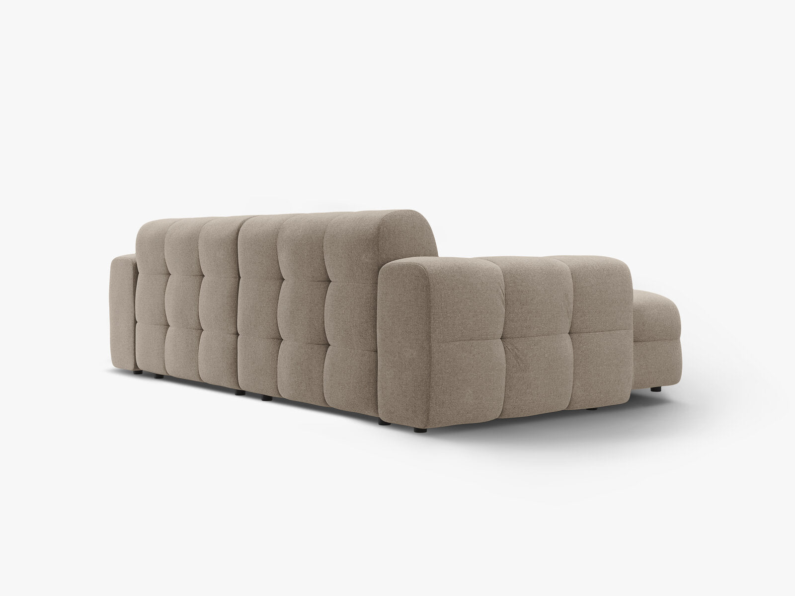 Micadoni Ecksofa Kendal 4-Sitzer Links Strukturierter Stoff Dunkelbeige