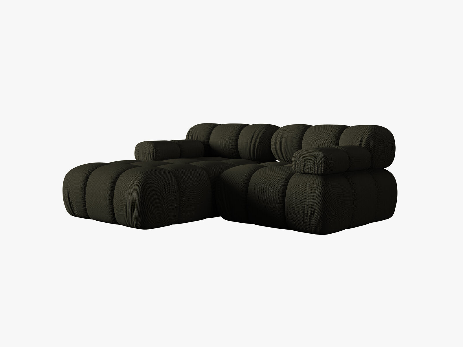 Micadoni Modulares Ecksofa Bellis 3-Sitzer Links 3D-Stoff Sonic Amazonas Grün