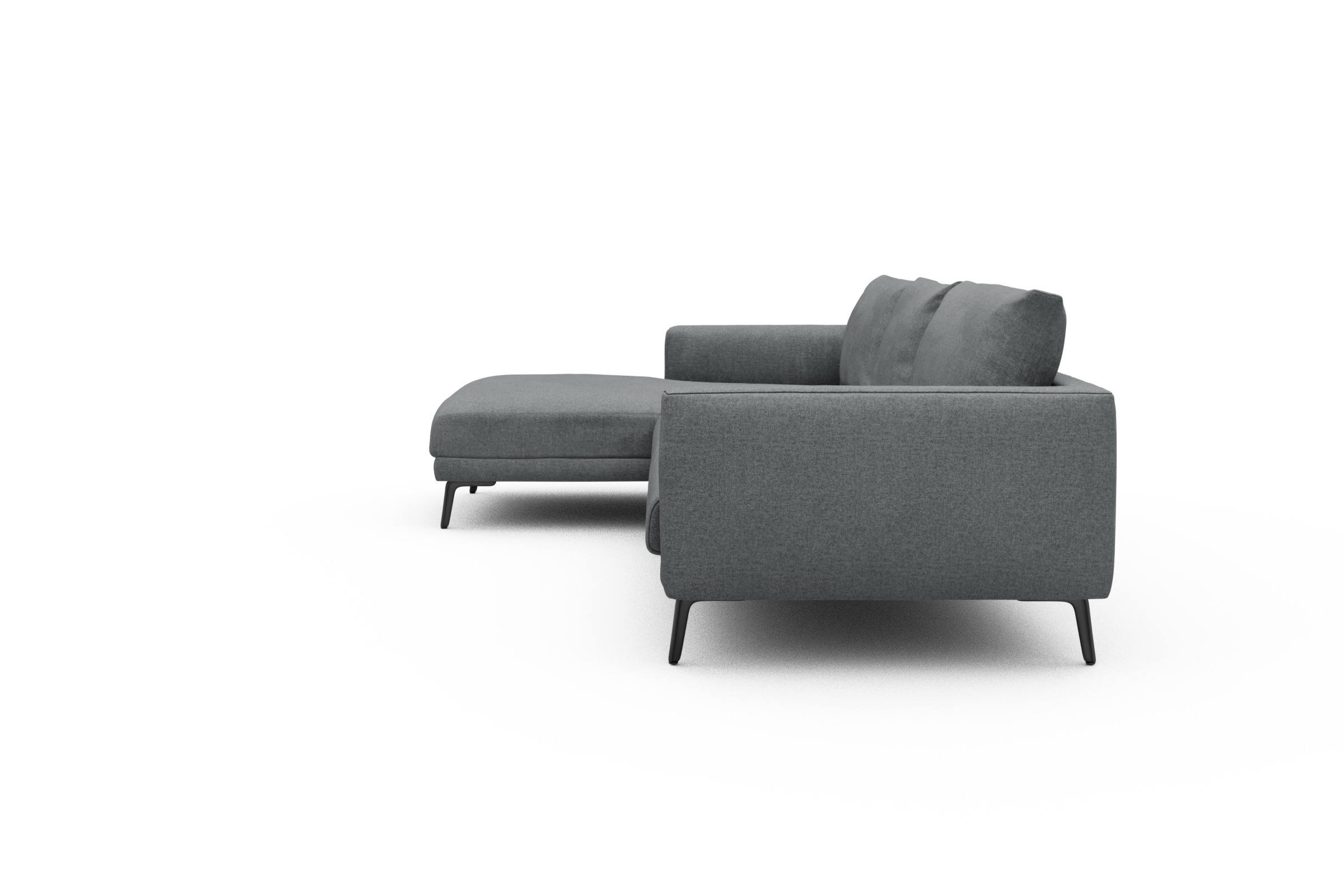 Ecksofa Karl Chaiselongue links mit 2,5-Sitzer Casone-Gravel-Grey
