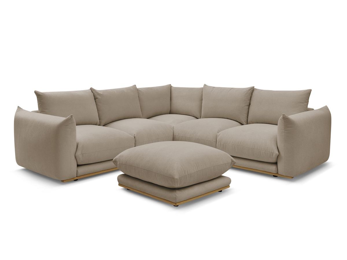 Bobochic Ernest Ecksofa mit Pouf Stoff Taupe