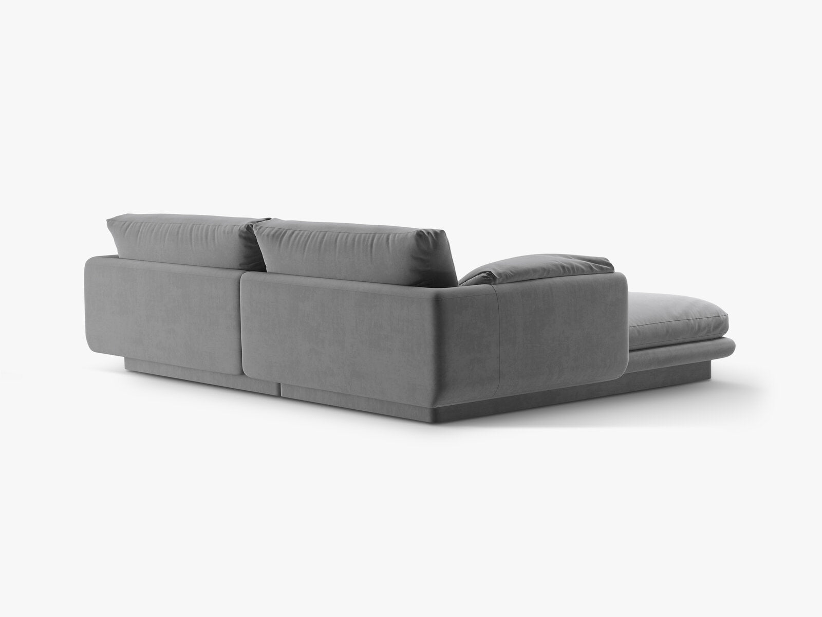 Micadoni Ecksofa Torino 3-Sitzer Rechts Samt Hellgrau