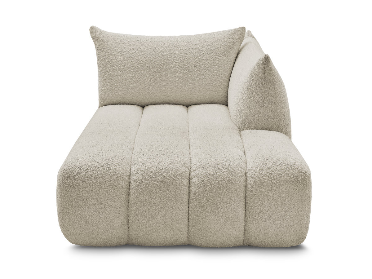 Bobochic Azra Méridienne-Modul Bouclé-Stoff Beige Ecke rechts