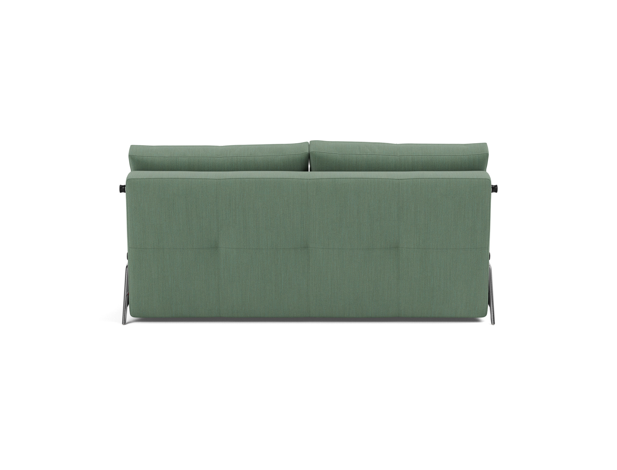 Schlafsofa Cubed 160 Flachgewebe Elegance 518-Green Beine Aluminium