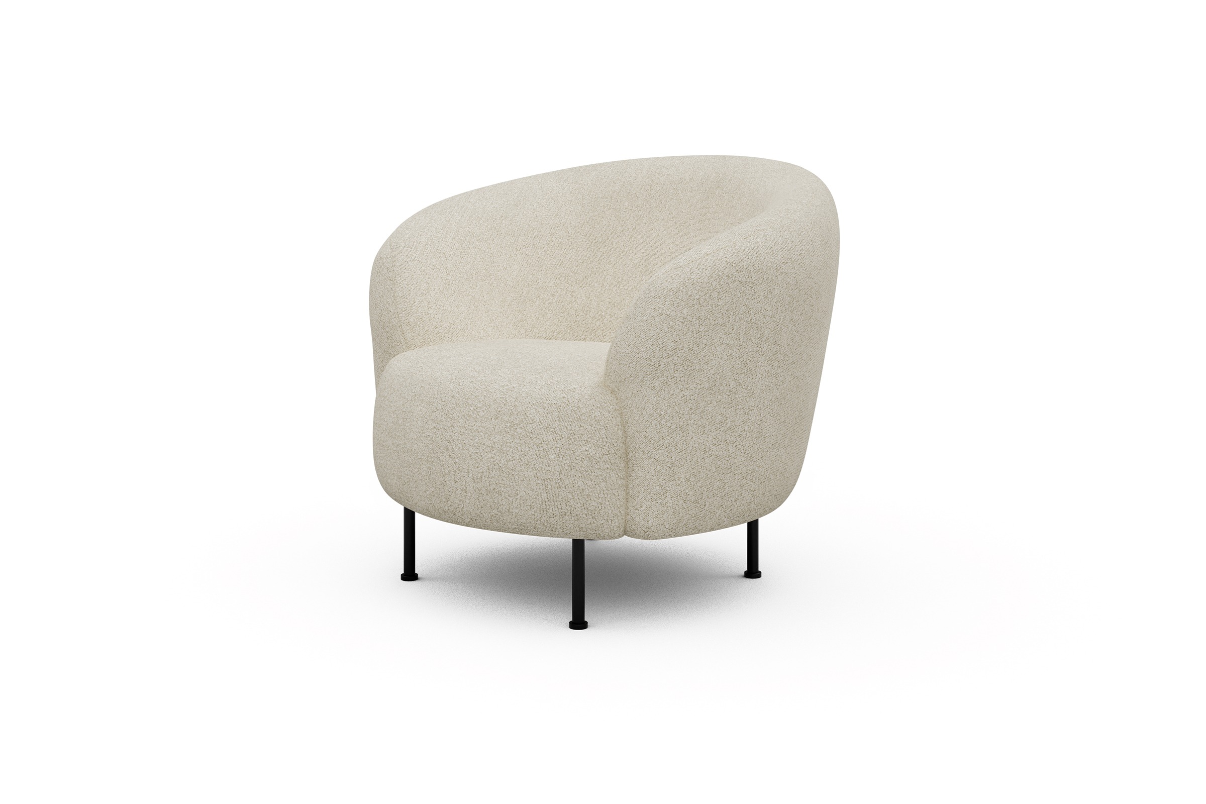 Sessel Ronda Metallbeine Schwarz Boucle-Off-White