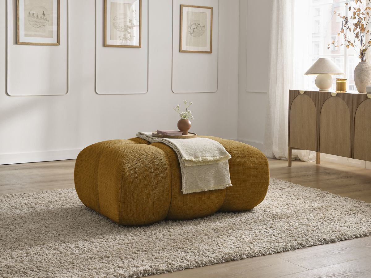 Bobochic Ivane Pouf Strukturstoff Gelb