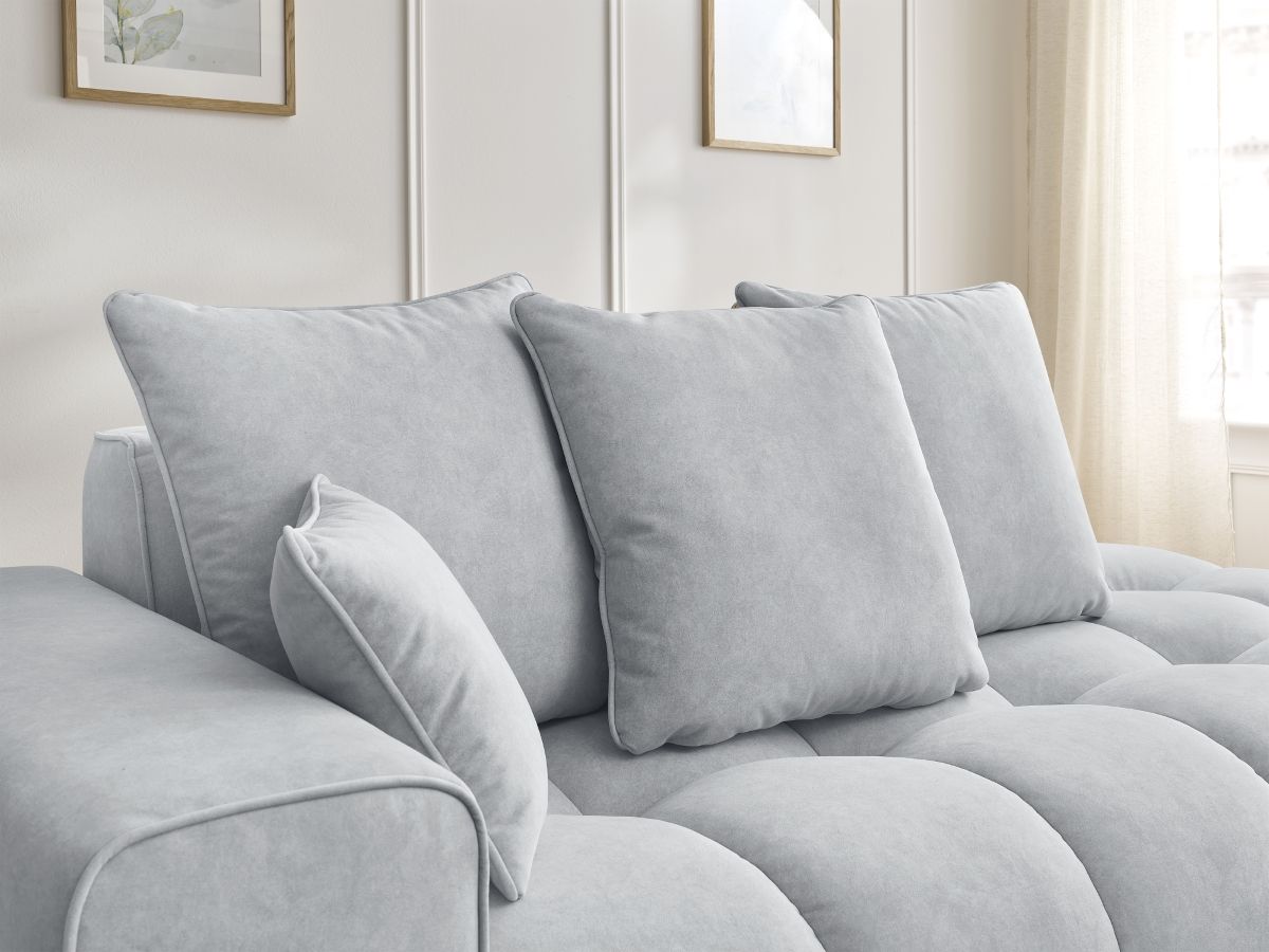 Bobochic Mont-blanc Sofa 4-Sitzer Samt Hellgrau Armlehne links