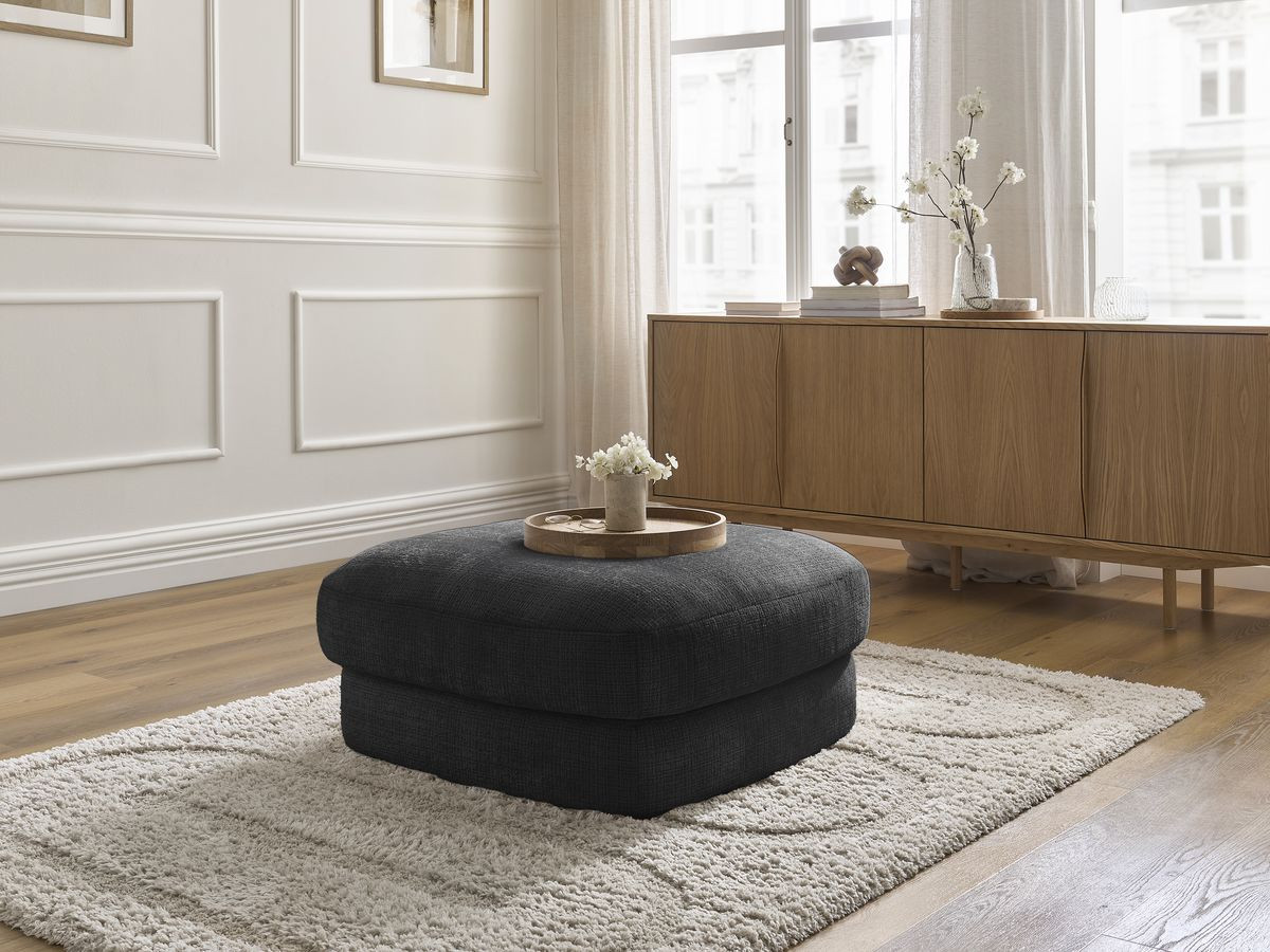 Bobochic Leonore Pouf Strukturstoff Schwarz