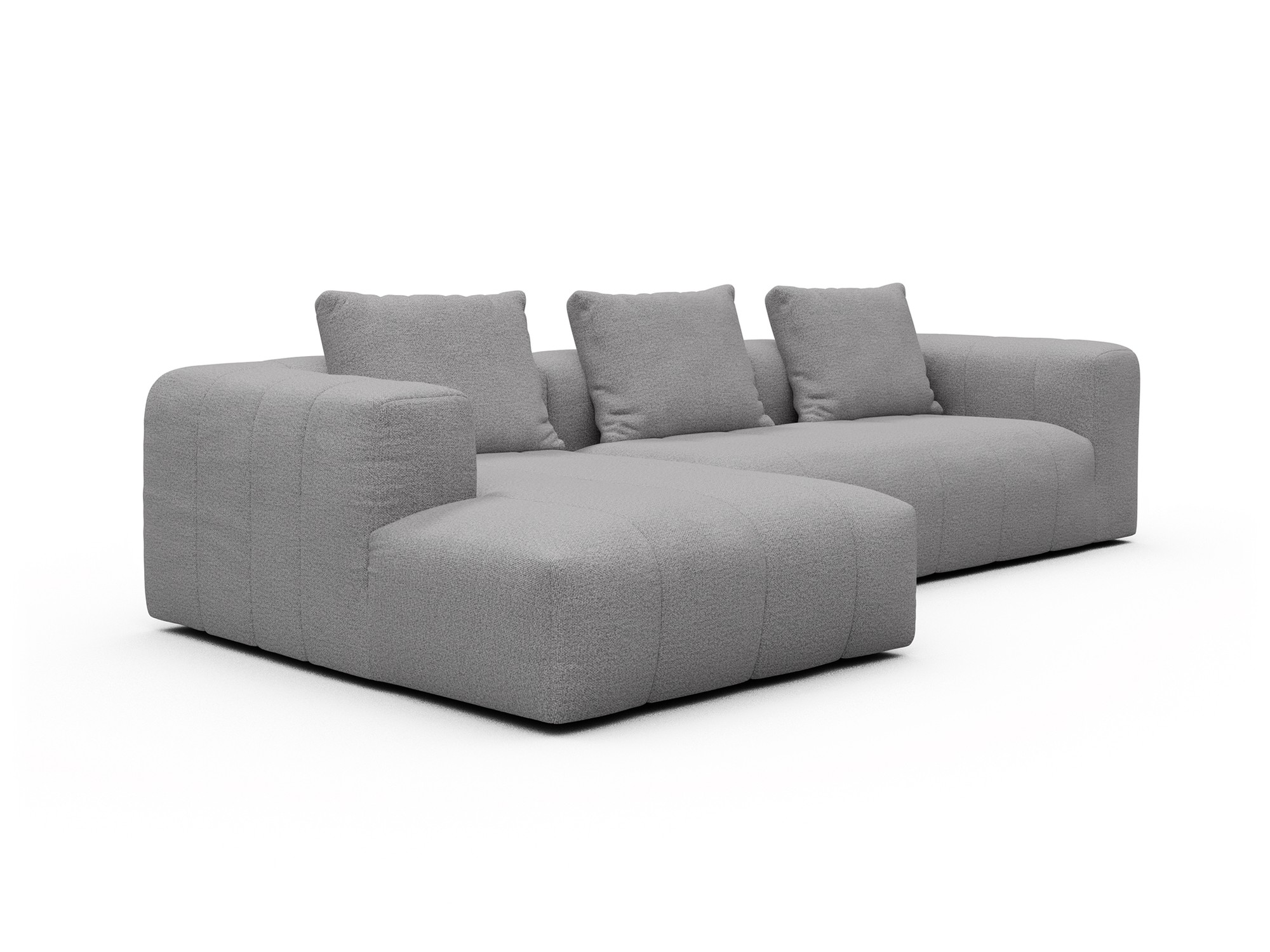 Hugo 2,5-Sitzer Armlehne rechts mit Chaiselongue Sama-Grey moebelfaktor