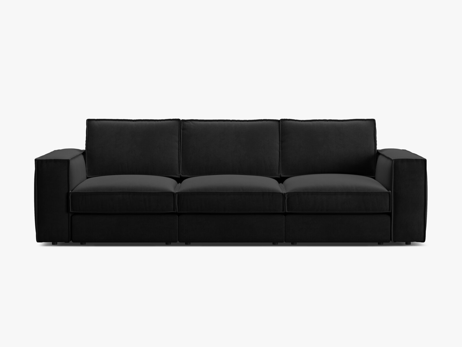 Micadoni modulares Sofa Pola 4-Sitzer Samt Salvador Schwarz