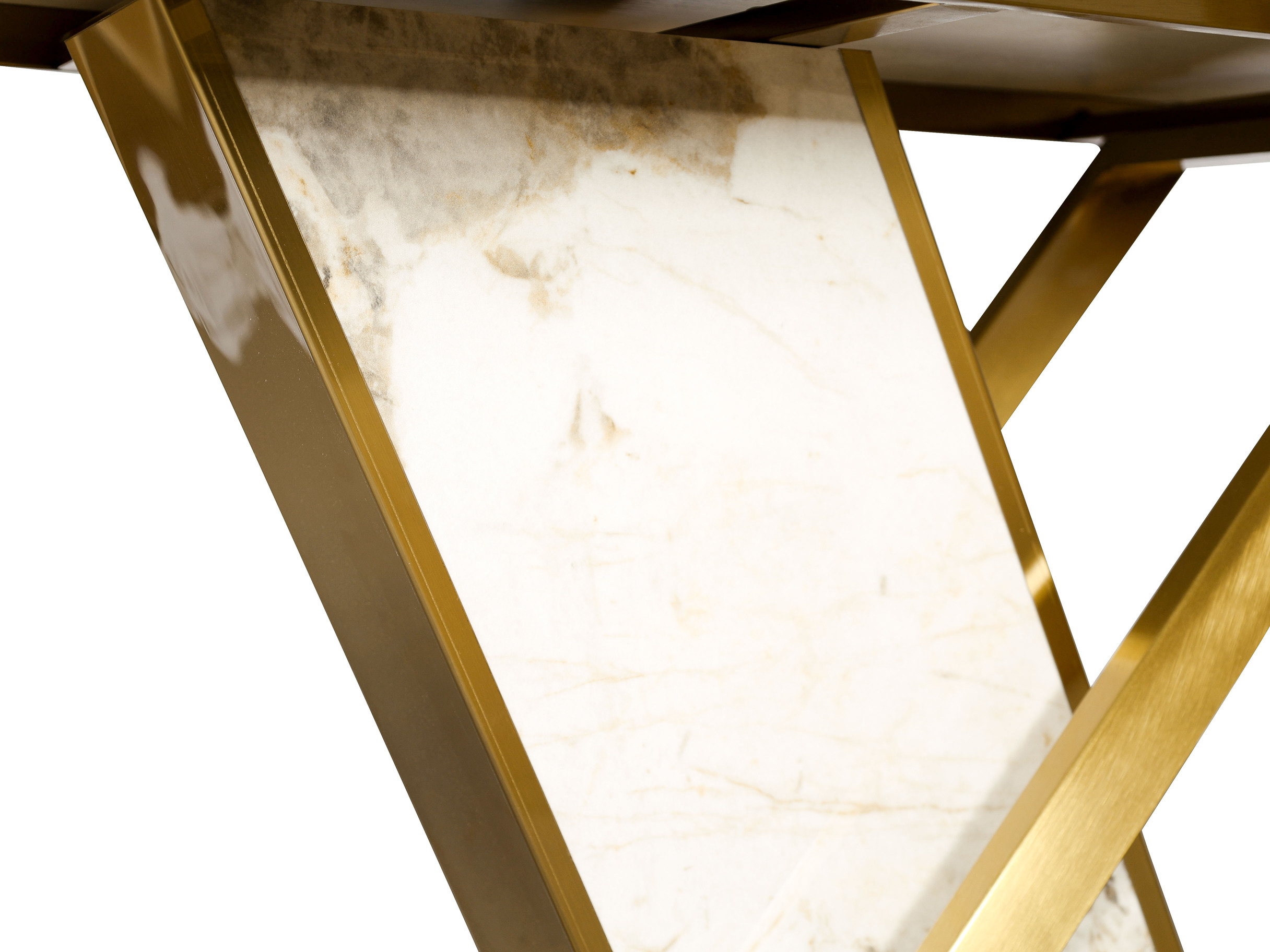 Livin Hill Esstisch 180cm Modig Goldene Beine, weiße Tischplatte M55