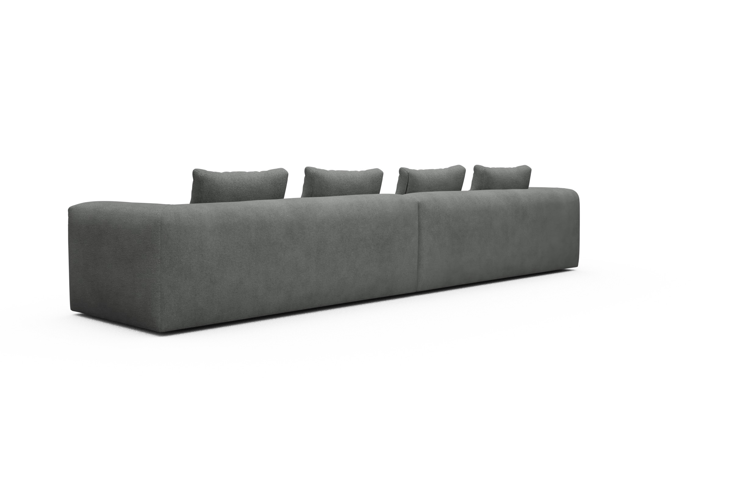 Sofa Modulares XXL Sofa Fred 5-Sitzer Boucle-Ash-Grey