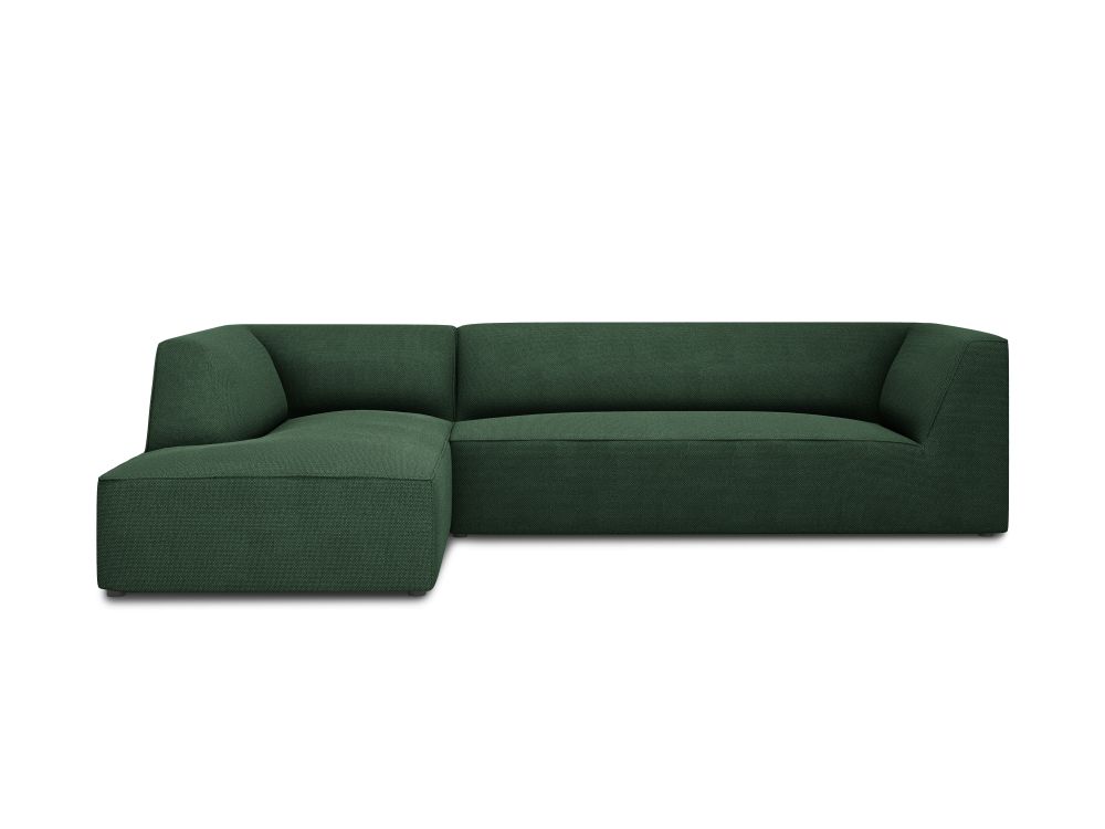 Cosmopolitan Design Ecksofa Siena 4-Sitzer Strukturierter Stoff Ottawa Grün Links
