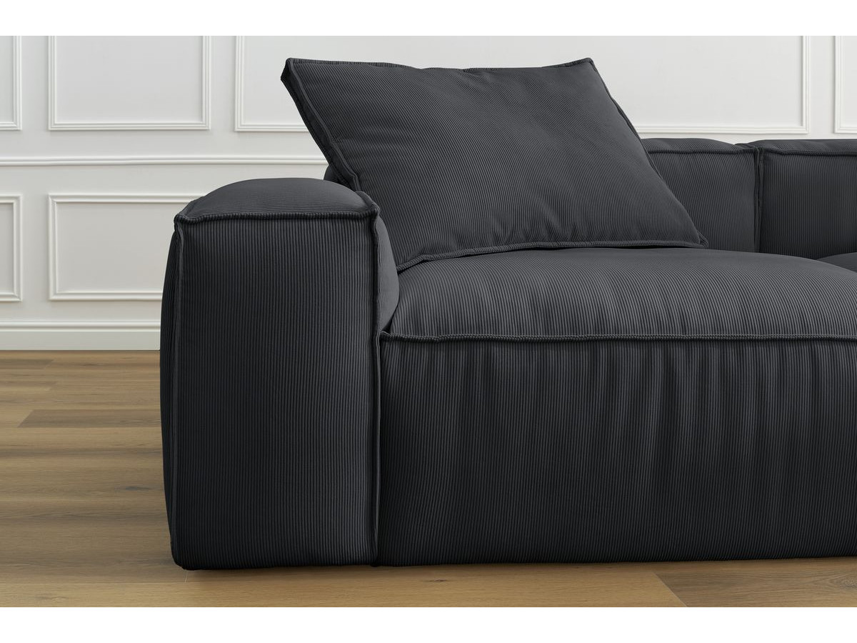Bobochic Boheme Sofa 3-Sitzer Cordsamt Schwarz
