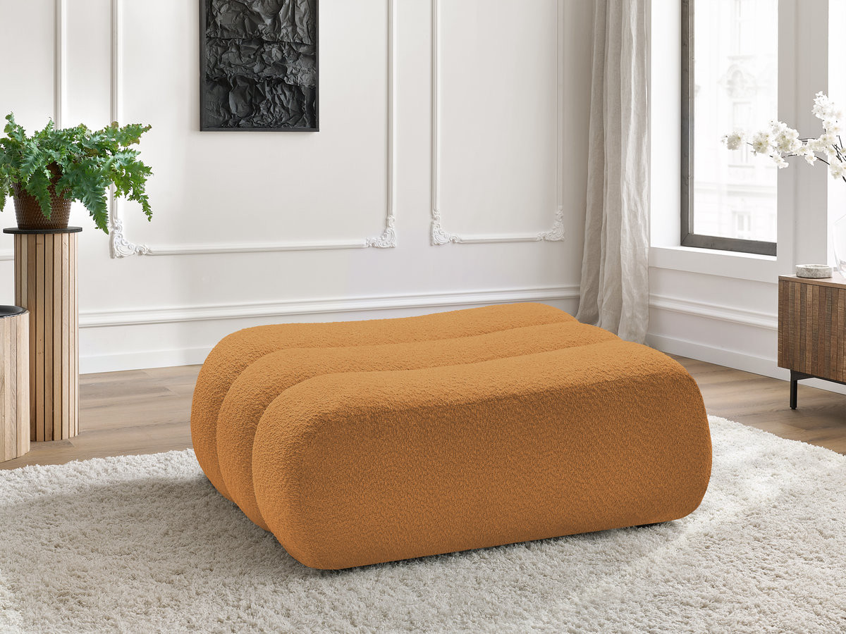 Bobochic Azra Pouf Bouclé-Stoff Gelb